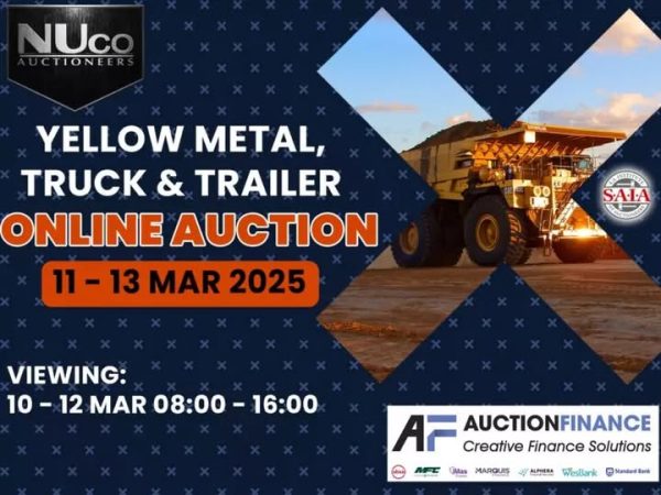 YELLOW METAL, TRUCK & TRAILER ONLINE AUCTION – MIDDELBURG | 11 MARCH 08:00 – 13 MARCH 10:30 | www.nucoauctioneers.co.za Secure pre-approved bank finance, contact Desmond Swart +27828920175 | www.auctionfinance.co.za Auth. FSP34936