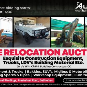 SITE RELOCATION AUCTION – BETHLEHEM | 13 MARCH 10:30 | https://bit.ly/3XjXicg Secure Pre-Approved Bank Finance, contact Celeste Steenberg on +27823745078 | www.auctionfinance.co.za Auth. FSP34936