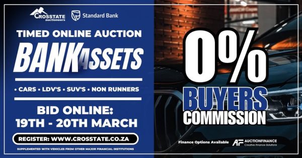 STANDARD BANK VEHICLE AUCTION - JHB | 19 MARCH 09:00 | https://bit.ly/3FIH5ny Secure pre-approved bank finance, contact Carin Visser +27826547232 | www.auctionfinance.co.za Auth. FSP34936