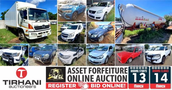 NPA ASSET FORFEITURE ONLINE AUCTION | 13 – 14 MARCH 2025 | https://bit.ly/3QF7lEW Secure Pre-Approved Bank Finance, contact Lizette Muller on +27721058379 | www.auctionfinance.co.za Auth. FSP34936