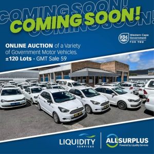 WESTERN CAPE GOVERNMENT MOTOR VEHICLE AUCTION | 3 APRIL 2025 | https://www.allsurplus.com/events/28085 Secure Pre-Approved Bank Finance, contact Mathilda Fourie on +27823372210 | www.auctionfinance.co.za Auth. FSP34936