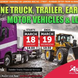 ONLINE TRUCK, TRAILER, EARHTMOVING, MOTOR VEHICLES & LDV AUCTION - DURBAN | 14 - 19 MARCH | https://bit.ly/3R5Loz3 Secure Pre-Approved Bank Finance, contact Dineshni Naidoo +27833812303 | www.auctionfinance.co.za #AuctionFinance #Applynow Auth. FSP34936